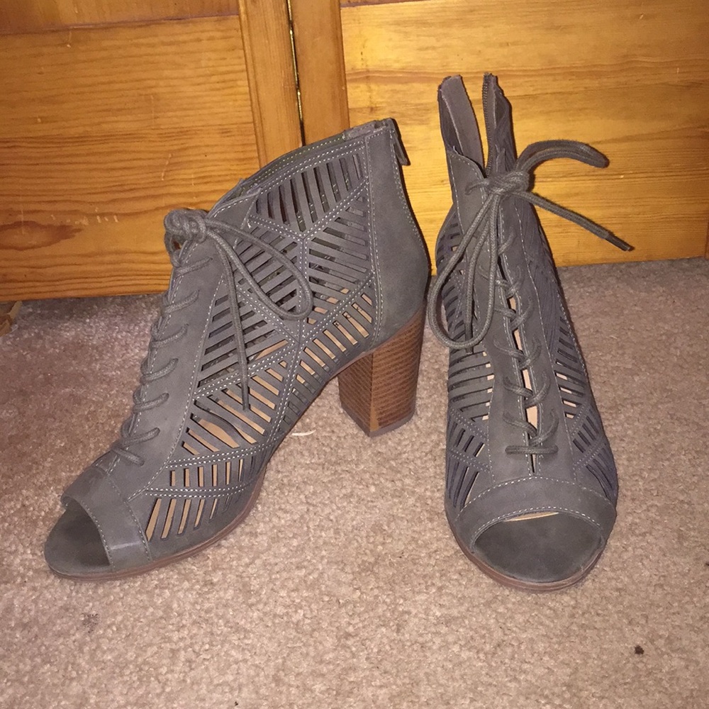 Super cute peep toe ankle boots